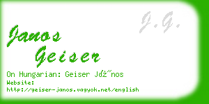 janos geiser business card